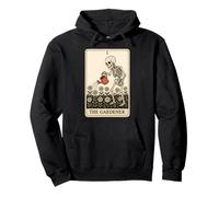 The Gardener Tarot Card Skeleton Vintage Floral Grim Reaper Pullover Hoodie