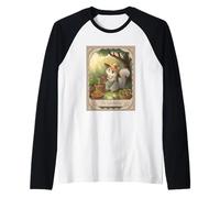The Gardening Tarot Card Cozy Squirrel Nature Garden Lover Raglan Baseball Tee