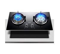 The Gas Stove Has 2 Burningrs, 9 Cavity Tall Flames, Black Tempered Glass Cast Iron Pot Brackets, Bilateral Timing, Family Kitchen with Flame Protection (Size : NG)