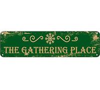 The Gathering Place Street Sign Vintage Rustic Retro Wall Decor Funny Metal Tin Sign 4x16 Inch