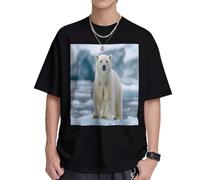 The Gaze of A Polar Bear Mens T-Shirts & Womens T-Shirts, White and Black Graphic Tees for Men and Women, Soft and Breathable