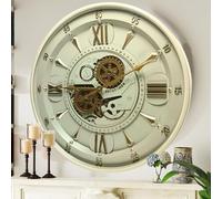 THE GEARS CLOCK 24'' Inch Real Moving Gear Wall Clock Ireland Line (Brass Light, 24 inches (59 cm))