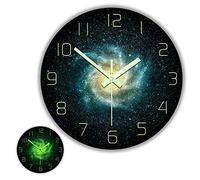 The Geeky Days Glow in The Dark Galaxy Outer Space Clock Astronomy Gifts | 12 Inch | Nebula Stars Wall Art | Abstract Acrylic Watch | Universe Home Decor | Battery Operated | Silent Non Ticking