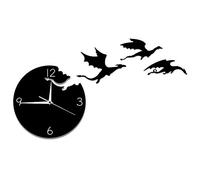 The Geeky Days Magic Flying Angry Fantasy Dragon Wall Clock Abstract Gothic Fairytale Dragon Wall Art Quartz Analog Quiet Decorative Wall Watch
