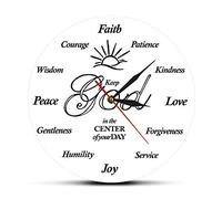 The Geeky Days Put God First Inspirational Quote Christian Silent Non Ticking Wall Clock Religious Family Clock Jesus Biblica The God Quartz Battery Operated Round Wall Watch