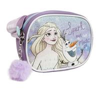 The Geeky Pop Kids Frozen Elsa & Olaf Glitter Shoulder Bag - Zip Pouch with Adjustable Shoulder Strap and Tassel - Girls Mini Bag