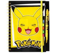 The Geeky Pop Pokémon Notebook with Pen and Sticky Notes - Pikachu Stationery Set for Kids - A5 Spiral Notebook 15x21cm - School Supplies & Gift Idea for Boys and Girls - Official Pokémon Writing Set