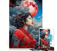 The Geisha Jigsaw Puzzles for Adults 1000 Pieces Brain Challenge Toy Quiet Fun Precise Cut Wall Art Decor (38x26cm)