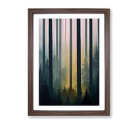 The Gentle Forest Framed Print | A3 Walnut Framed Wall Art | Ready to Hang | Modern Landscape Picture | Living Room Bedroom Lounge Office