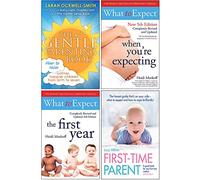 The Gentle Parenting Book, What to Expect When Youre Expecting, What to Expect The 1st Year, First Time Parent 4 Books Collection Set