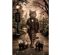 The Gentleman Cat and His Ferrets: A Charming Hardcover Journal Celebrating Elegant Cats, Curious Ferrets, Peaceful Park Walks, Whimsical Animal Companions, and Everyday Moments of Quiet Joy