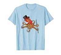 The Gentleman Octopus with Top Hat and Monocle Graphic Tee T-Shirt