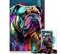 The Gently Bulldog 1000 Pieces Jigsaw Puzzles for Teenagers Cognitive Toy Gentle Leisure Pattern Assembly Fine Art Piece (50x75cm)