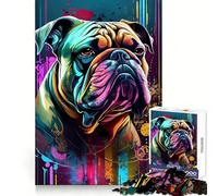 The Gently Bulldog 1000 Pieces Jigsaw Puzzles for Teenagers Cognitive Toy Gentle Leisure Pattern Assembly Fine Art Piece (50x75cm)