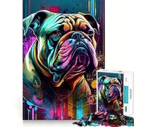 The Gently Bulldog Jigsaw Puzzle for Teenagers 1000 Pieces Cognitive Toy Quiet Hobby Premium Edge (38x52cm)