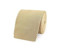 THE GENTS LAB 100% Polyester Square End Knitted Neck Tie (Beige)