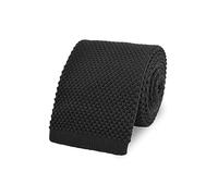 THE GENTS LAB 100% Polyester Square End Knitted Neck Tie (Black)