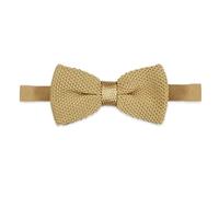 THE GENTS LAB - Men's 100% Polyester Adjustable Knitted Bow Tie (Beige)