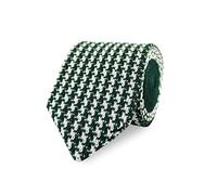 THE GENTS LAB Men's Diamond End Knitted Neck Tie With Houndstooth Design | Made From 100% Soft Polyester | Over 10+ Colours (Dark Green)