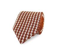 THE GENTS LAB Men's Diamond End Knitted Neck Tie With Houndstooth Design | Made From 100% Soft Polyester | Over 10+ Colours (Rust Orange)