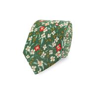 THE GENTS LAB Men's Floral Wedding Neck Tie Made From 100% Soft Cotton | Over 20+ Styles (Green & Red)