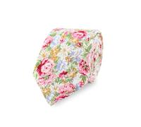 THE GENTS LAB Men's Floral Wedding Neck Tie Made From 100% Soft Cotton | Over 20+ Styles (Pink & Green)
