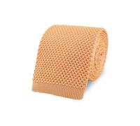 THE GENTS LAB Men's Square End Knitted Neck Tie Made From 100% Soft Polyester | Over 20+ Colours (Peach)