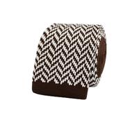 THE GENTS LAB Men's Square End Knitted Neck Tie With Herringbone Pattern | Made From 100% Soft Polyester (Dark Brown)