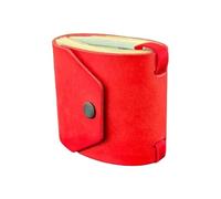 The Genuine Leather Cash Wrap Wallet,Cash Wrap Wallet with Clasp, Small Compact Pocket Purse,Fast Cash Access Money Holder (Red)