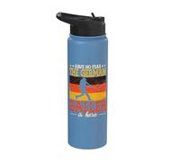 The German Baller is Here Germany Sports Softball Baseball Stainless Steel Insulated Water Bottle
