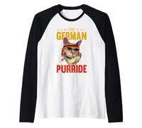 The German Purride Cat Kitten Germany Flag German-American Raglan Baseball Tee