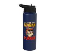 The German Purride Cat Kitten Germany Flag German-American Stainless Steel Insulated Water Bottle