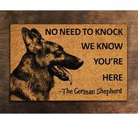 The German Shepherd Door Mat, We Know You are Here Spring Door Mats, Funny German Shepherd Doormat, Welcome German Shepherd Mats Home Kitchen Doormat Bedroom Doormat 16x24 Inch