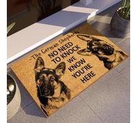 The German Shepherds Door Mat, Two German Shepherd We Know You are Here Door Mats, Funny German Shepherd Doormat Side View, Welcome Mats