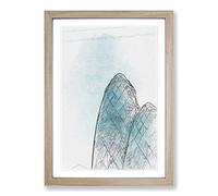 The Gherkin Building in London in Abstract Framed Print | A2 Oak Framed Wall Art | Ready to Hang | Abstract Cityscape Picture | Living Room Bedroom Lounge Office