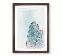 The Gherkin Building in London in Abstract Framed Print | A2 Walnut Framed Wall Art | Ready to Hang | Abstract Cityscape Picture | Living Room Bedroom Lounge Office