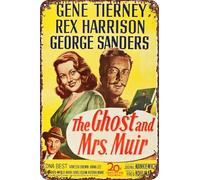 The Ghost and Mrs. Muir Vintage Metal Tin Sign Movie Poster Wall Art Decor 8x12 Inch for Home Cafes Office Store Pubs Club Sign Gift