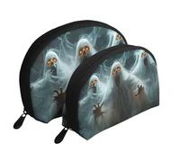 The Ghost Disappeared in The Sunlight Printed Makeup Bags 2-Piece Portable Shell Travel Toiletry Bag