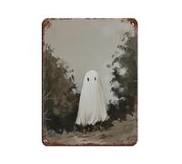 The Ghost in The Vintage Landscape Retro Poster Metal Tin Sign Chic Art Retro Iron Painting Bar People Cave Cafe Family Garage Poster Wall Decoration 12x16inch(30x40cm)