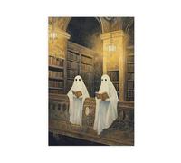 The Ghost of Gothic Library Reading Canvas Poster Wall Art Decor Print Picture Paintings for Living Room Bedroom Decoration 12x18inch(30x45cm)
