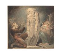 The Ghost of Samuel Appearing to Saul William Blake Art Prints on Canvas Classic Art Prints Wall Decor Famous Paintings William Blake Inspiring Living Room Bedroom Artwork 30x30cm(12x12in) poster