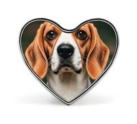 The Ghost of Skateboards Fashion Heart Brooch Pins Lightweight Enamel Lapel Pin for Women Men, Hat Bag Jacket Clothing Accessory Jewelry Gift, Beagle Dog, Love form