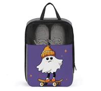 The Ghost of Skateboards Shoe Bags with Zipper, Portable Shoe Organizer with Handle, Personalized Shoes Tote Bag for Travel, Waterproof Shoes Carrier, Storage Pouch