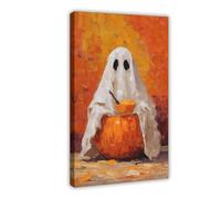 The Ghost Who Eats Pumpkin Canvas Poster Bedroom Decor Landscape Office Room Decor Gift 12x18inch(30x45cm)