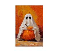 The Ghost Who Eats Pumpkin Canvas Poster Bedroom Decor Landscape Office Room Decor Gift 20x30inch(50x75cm)
