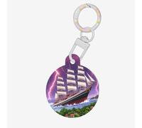 The Giant Wheel Under Lightning Dog Tags Round Pet Tag,Acrylic Pet ID Tags Durable and Stylish,Perfect for Small to Large Pets