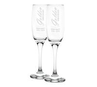 The Gift Experience Personalised Golden Anniversary Champagne Flutes, 50th Wedding Anniversary
