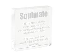 The Gift Experience Personalised Keepsake - Soulmate. Custom Engraved Keepsake Ornament, Size 8cm x 8cm, Fantastic Gift for Wedding, Anniversary, Engagement
