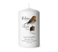 The Gift Experience | Personalised Robins Appear When Loved Ones are Near Candles | Robin Memorial Ornament for The Home or Graveside | Arrives in Organza Bag