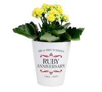 The Gift Experience Personalised Ruby Wedding Anniversary Plant Pot Gift, Ruby, Wedding Gifts, Garden Gifts